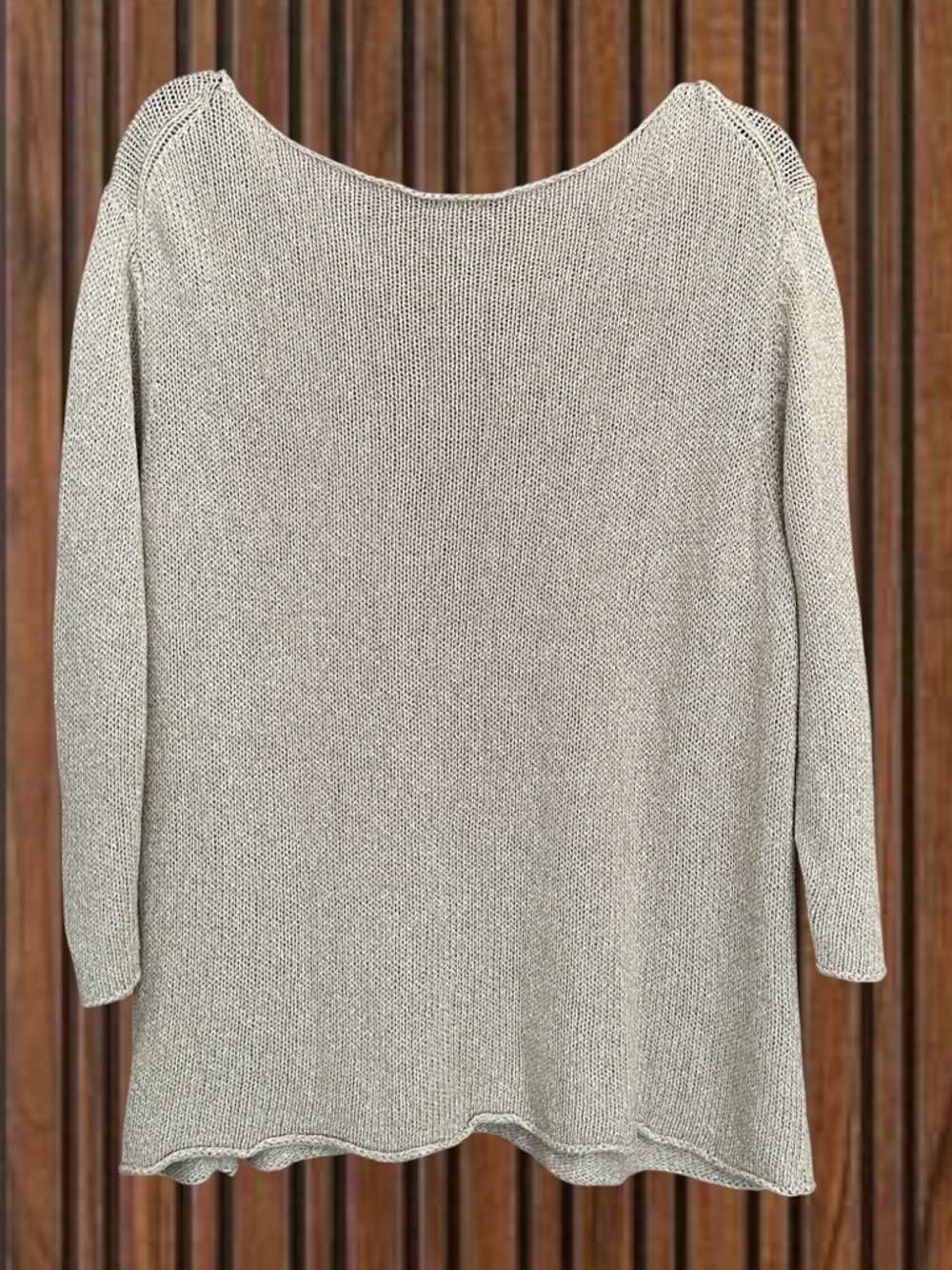 Eileen Fisher Neutral Green Lightweight Knit Scoop-Neck Top (1X) - Picture 2 of 6